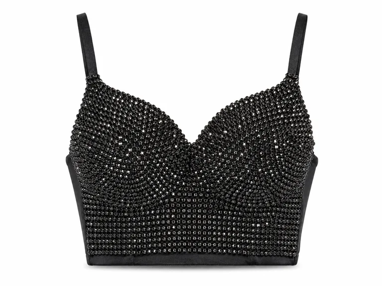 Top bustier de piedras negro — fotografía 1