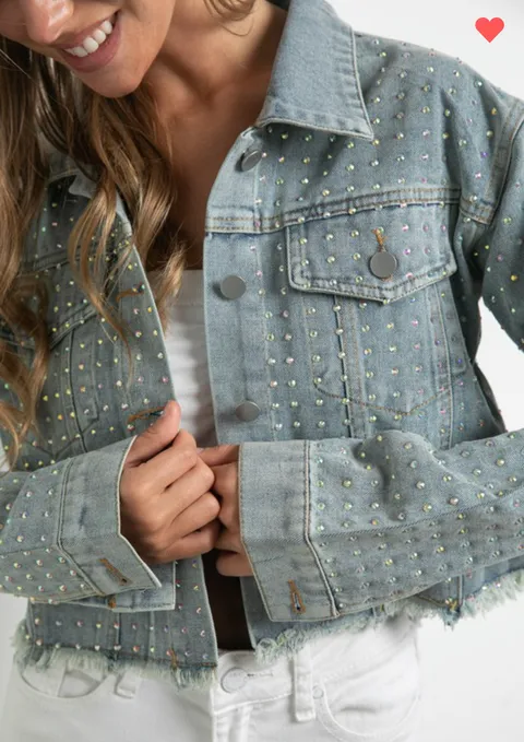 Campera Denim strass