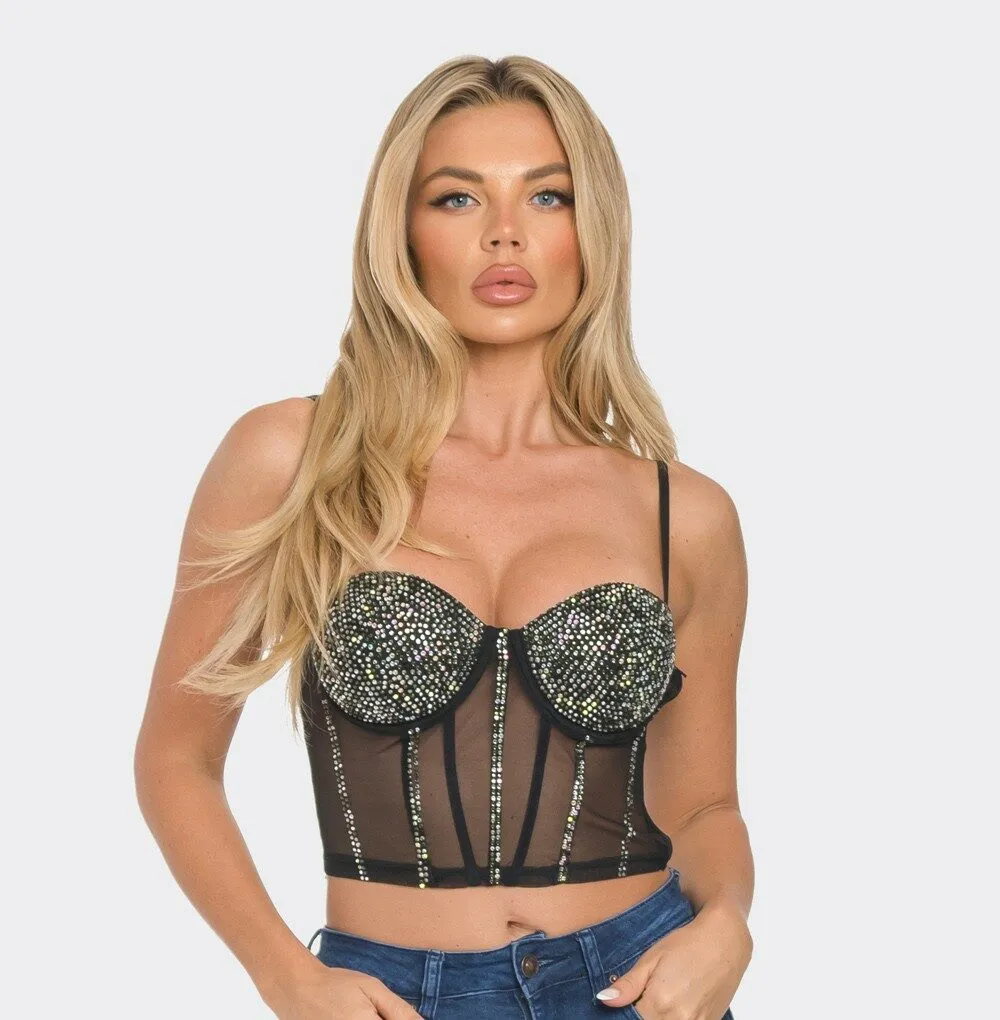Corset de tul con strass, fotografía 1